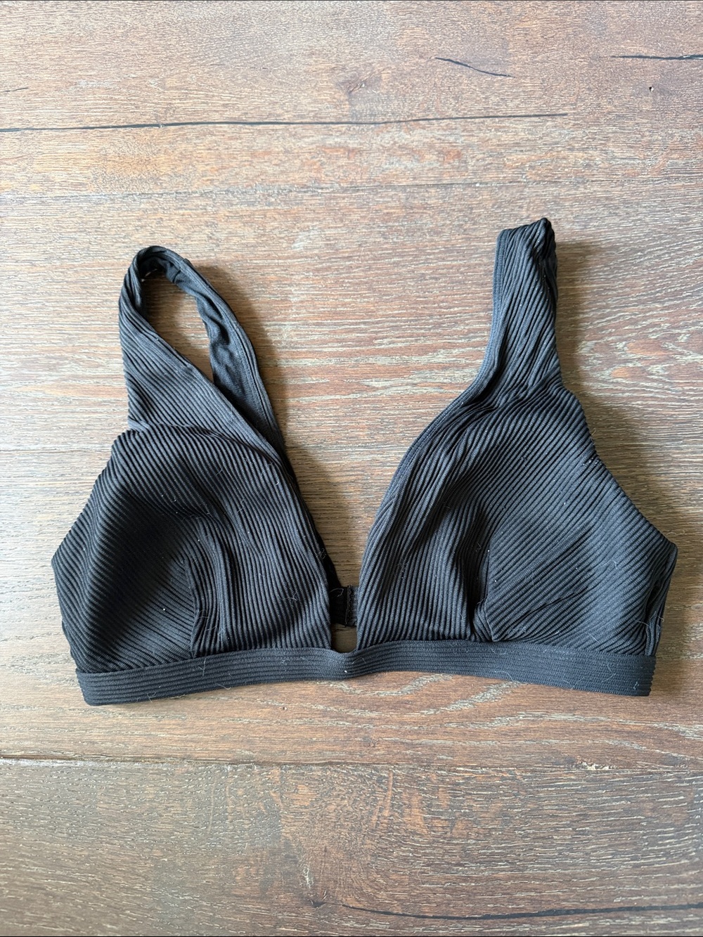 Boden Black Ribbed Wireless Bikini Top
